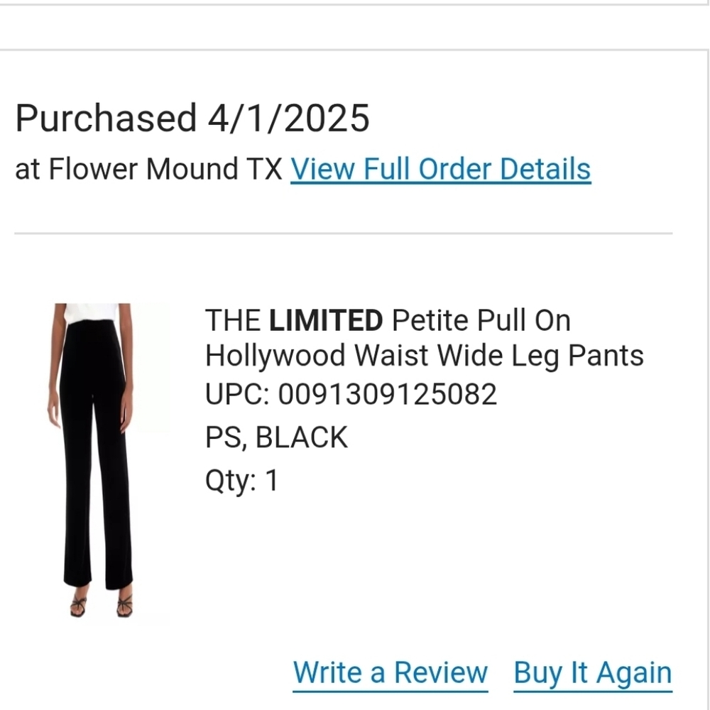 THE LIMITEDPetite Pull On Hollywood Waist Wide Leg Pants Velvet!!